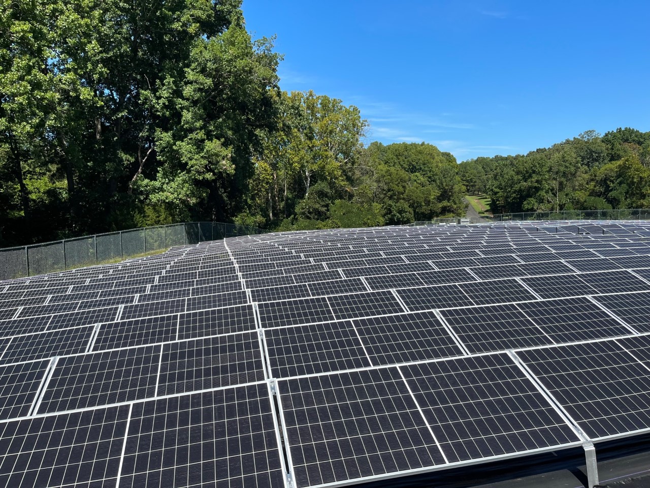 Solar panels at Cane Creek Reservoir.